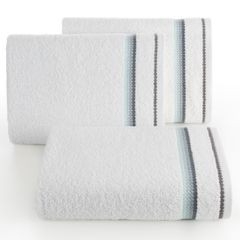 Ręcznik z tęczowym haftem na bordiurze 30x50cm - 30 X 50 cm - biały 1