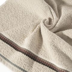 Ręcznik z tęczowym haftem na bordiurze 50x90cm - 50 X 90 cm - beżowy 5