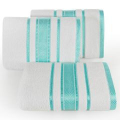 Ręcznik kąpielowy MATI z bordiurą w pasy Eurofirany - 50 x 90 cm - biały 1