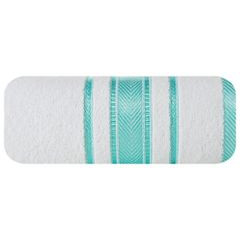 Ręcznik kąpielowy MATI z bordiurą w pasy Eurofirany - 50 x 90 cm - biały 2