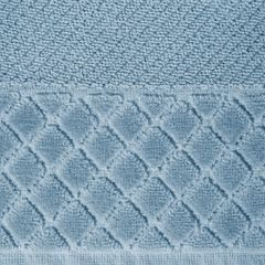Ręcznik z bawełny z miękką bordiurą w kosteczkę 50x90cm ciemnoniebieski - 50 X 90 cm - niebieski 4