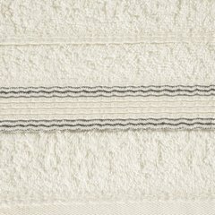 Ręcznik z bawełny z bordiurą podkreśloną srebrną nitką 50x90cm - 50 X 90 cm - kremowy 8