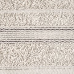 Ręcznik z bawełny z bordiurą podkreśloną srebrną nitką 50x90cm - 50 X 90 cm - beżowy 8