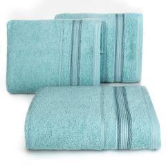Ręcznik z bawełny z bordiurą podkreśloną srebrną nitką 50x90cm - 50 X 90 cm - turkusowy 1