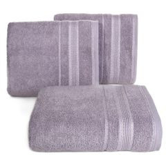 Ręcznik z bawełny z bordiurą podkreśloną srebrną nitką 70x140cm - 70 X 140 cm - liliowy 1