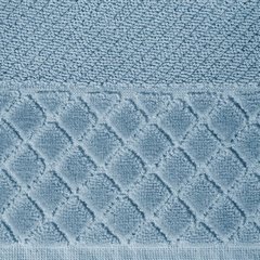 Ręcznik z bawełny z miękką bordiurą w kosteczkę 70x140cm kremowy - 70 X 140 cm - niebieski 8