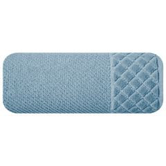 Ręcznik z bawełny z miękką bordiurą w kosteczkę 70x140cm kremowy - 70 X 140 cm - niebieski 2