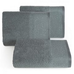 ESTER ręcznik kąpeilowy zdobiony bordiurą z cekinami Eurofirany - 70 x 140 cm - stalowy 1