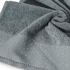 ESTER ręcznik kąpeilowy zdobiony bordiurą z cekinami Eurofirany - 70 x 140 cm - stalowy 4