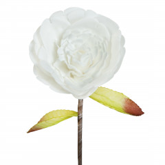 BIAŁY SZTUCZNY KWIAT PEONII 50 cm EUROFIRANY - dł. 50 cm śr.kwiat 11 cm - biały 1