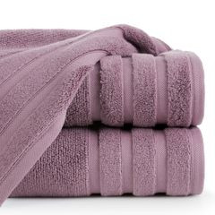 EMIL ręcznik łazienkowy z bordiurą w paski Eurofirany - 50 x 90 cm - fioletowy 1