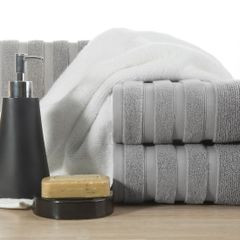EMIL ręcznik łazienkowy z bordiurą w paski Eurofirany - 50 x 90 cm - fioletowy 5