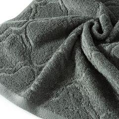 DOMI baełniany ręcznik kąpielowy z wzorem marokańskiej koniczyny Eurofirany - 50 x 90 cm - stalowy 8