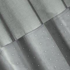 Jolie1 zasłona w kolorze srebrnym z cekinami łącząca etaminę i welwet 135x250 cm na przelotkach EUROFIRANY DIVA LINE - 140 x 250 cm - szary 5