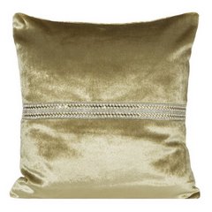 Poszewka na poduszkę złota ze srebrnym paskiem 40 x 40 cm  - 40 X 40 cm - złoty 1