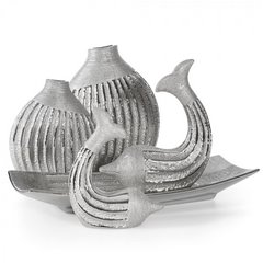 Figurka dekoracyjna PATO srebrny delfin Eurofirany - 14 x 6 x 17 cm - srebrny 2