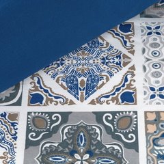 Komplet pościeli satynowej 220 x 200 cm, 2szt. 70 x 80 cm, biała niebieska, azul - 220 x 200 cm - wielokolorowy 3