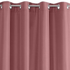 Zasłona gotowa RITA długa ciemna różowa z matowej  gładkiej tkaniny  na przelotkach 140x250 cm EUROFIRANY - 140 x 250 cm - ciemnoróżowy 5