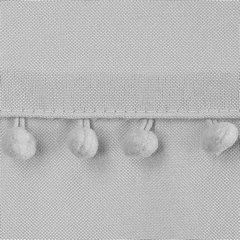 Zasłona DEFNE z matowej tkaniny z pomponami Eurofirany - 135 x 260 cm - stalowy 3