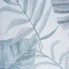 Dekoracja okienna NAIRA z etaminy w niebieskie liście palmowe Eurofirany - 140 x 250 cm - biały 3