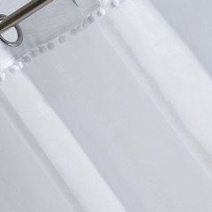 Tamay firana zdobiona pomponami idealna na taras Eurofirany - 140 x 250 cm - biały 2