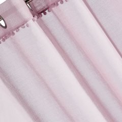 Dekoracja okienna TAMAY różowa zdobiona pomponami idealna na taras na przelotkach Eurofirany - 140 x 250 cm - różowy 2