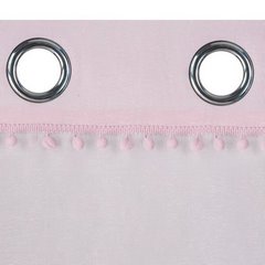 Dekoracja okienna TAMAY różowa zdobiona pomponami idealna na taras na przelotkach Eurofirany - 140 x 250 cm - różowy 3