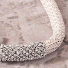 Dekoracyjny sznur BLANKA biały z kryształkami Eurofirany - 87 cm - biały 3
