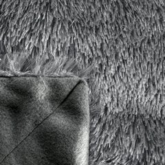 Koc o strukturze miękkiego futra delikatny ciemnoszary 170x210cm - 170 X 210 cm - stalowy/srebrny 6
