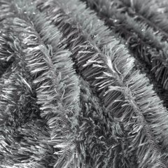Koc o strukturze miękkiego futra delikatny ciemnoszary 170x210cm - 170 X 210 cm - stalowy/srebrny 7