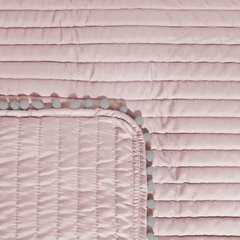 Narzuta na łóżko pikowana pomponiki 170x210 cm różowa - 170 X 210 cm - różowy/srebrny 6