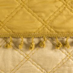 Narzuta na łóżko przeszywana dwustronna 220x240 cm żółta - 220 X 240 cm - żółty 5