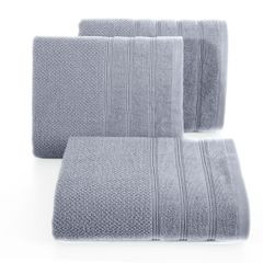 Bawełniany ręcznik kąpielowy frote srebrny 50x90 - 50 x 90 cm - srebrny 1
