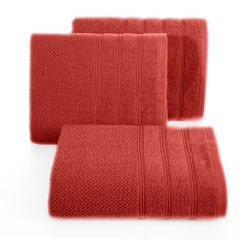 Bawełniany ręcznik kąpielowy frote ceglasty 50x90 - 50 X 90 cm - pomarańczowy 1