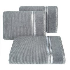 FILON ręcznik kąpielowy z błyszczącą bordiurą Eva Minge Eurofirany - 50 x 90 cm - srebrny 1