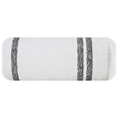 Vera biały ręcznik kąpielowy z żakardową bordiurą i frędzlami boho 50x90 cm Eurofirany - 50 x 90 cm - biały 2