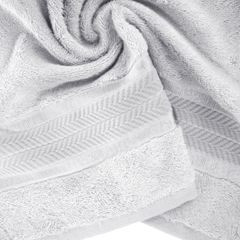 Ręcznik kąpielowy MIRO z włókna bambusowego z żakardową bordiurą Eurofirany - 50 x 90 cm - jasnopopielaty 5