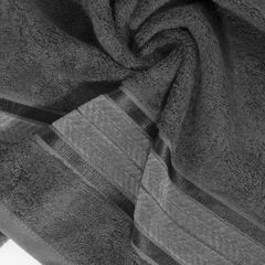 Ręcznik kąpielowy MIRO z włókna bambusowego z żakardową bordiurą Eurofirany - 50 x 90 cm - stalowy 5