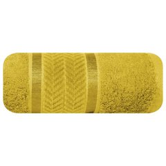 Ręcznik kąpielowy MIRO z włókna bambusowego z żakardową bordiurą Eurofirany - 50 x 90 cm - musztardowy 2