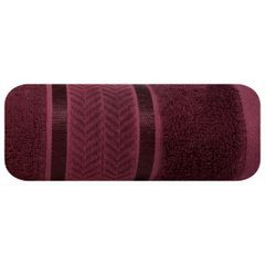 Ręcznik kąpielowy MIRO z włókna bambusowego z żakardową bordiurą Eurofirany - 50 x 90 cm - bordowy 2