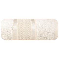 Ręcznik kąpielowy MIRO z włókna bambusowego z żakardową bordiurą Eurofirany - 70 x 140 cm - kremowy 2