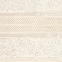 Ręcznik kąpielowy MIRO z włókna bambusowego z żakardową bordiurą Eurofirany - 70 x 140 cm - kremowy 3