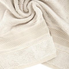 Ręcznik kąpielowy MIRO z włókna bambusowego z żakardową bordiurą Eurofirany - 70 x 140 cm - kremowy 4