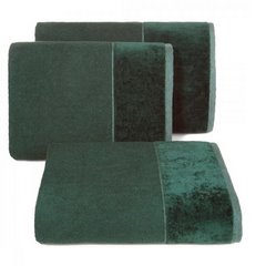 Ręcznik łazienkowy LUCY z bordiurą z weluru Eurofirany - 50 x 90 cm - butelkowy zielony 1