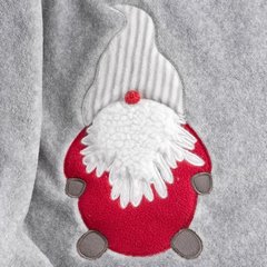 Srebrny koc świąteczny z aplikacją Święty Mikołaj 150x200 cm - 150 X 200 cm - srebrny/czerwony 4
