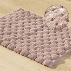 Różowy dywanik łazienkowy tłoczony ze srebrną nicią 50x70 cm - 50 x 70 cm - różowy 1
