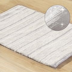 Łazienkowy dywanik w paski splot pętelkowy krem 50x70 cm - 50 X 70 cm - kremowy 1