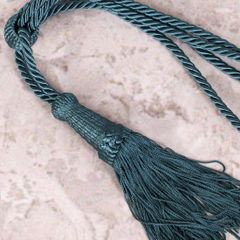 Dekoracyjny sznur turkusowy do upięć z chwostem Eurofirany - 58 cm - ciemnoturkusowy 3