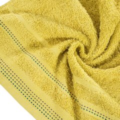 Ręcznik z bawełny z ozdobnym stebnowaniem 30x50cm - 30 X 50 cm - musztardowy 7