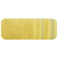 Ręcznik z bawełny z ozdobnym stebnowaniem 30x50cm - 30 X 50 cm - musztardowy 2